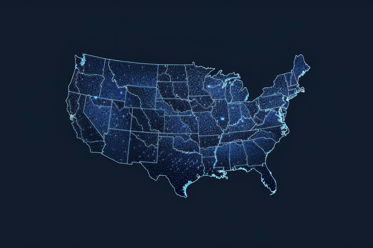 Mapa decorativo de Estados Unidos